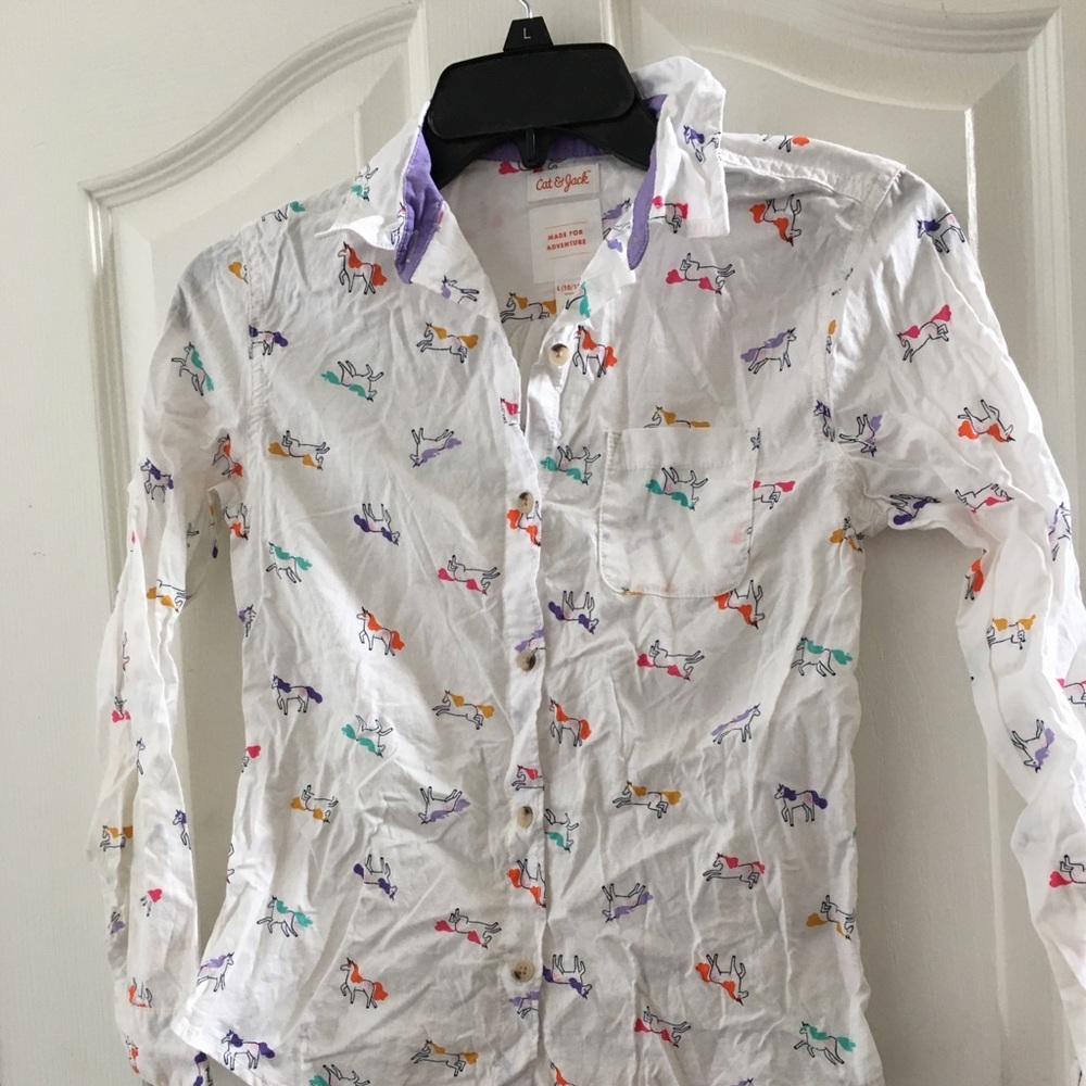 Girls cat & jack blouse large 10/12